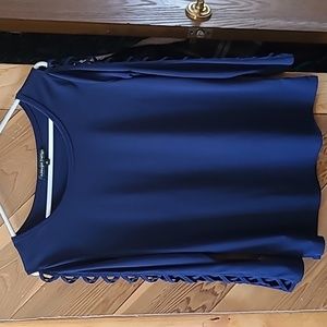 Criss cross cut out sleeve blouse